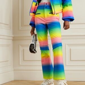 NWT Perfect Moment Women’s Aurora High Waist Ski Snow Pants in Gradient Rainbow